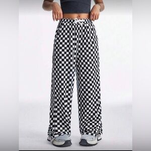 NWOT SHEIN Black and White Checkered Wide Leg Pants